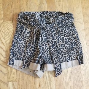 Express cheetah print jean shorts
